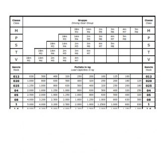 Tabela de cargas DIN 15400